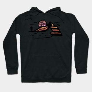 Minimalistic hand drawn landscape doodle Hoodie